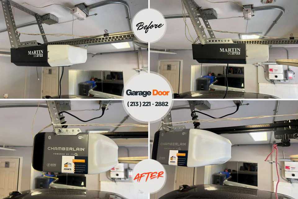 Before and after: garage door repair Bloomington, IL